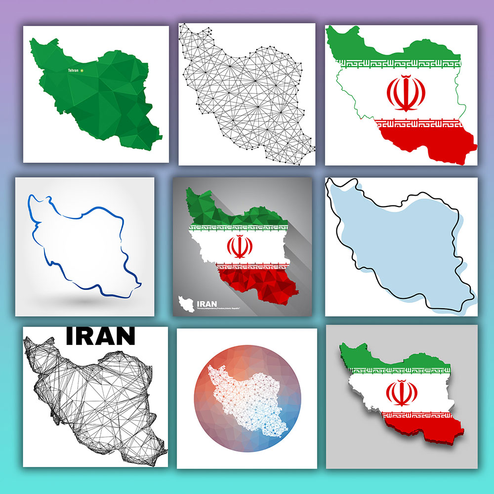 پک آیکون های لایه باز نقشه ایران